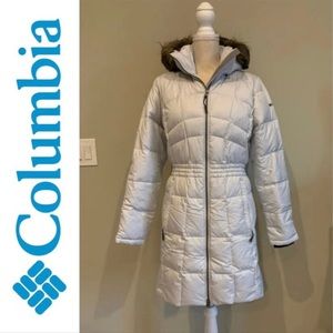 Columbia Removable Hood Puffer Down Coat with Fur S